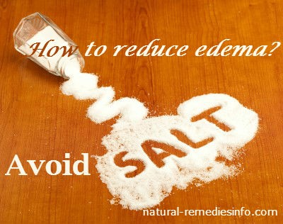 avoid salt to lessen edema